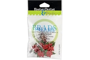 Eyelet Outlet Lot de 12 attaches parisiennes en forme de poinsettia