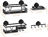 KEGII Suction Cup Shower Caddy 4-Piece Set with 2 Caddies Soap Holder Hooks view 5