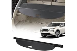 AUXMART Cargo Cover for Nissan Rogue 2021 2022 2023 2024 2025 Rear Trunk Cargo Cover Waterproof Trunk Cover Retractable Shielding Shade Compatible with Nissan Rogue Accessories
