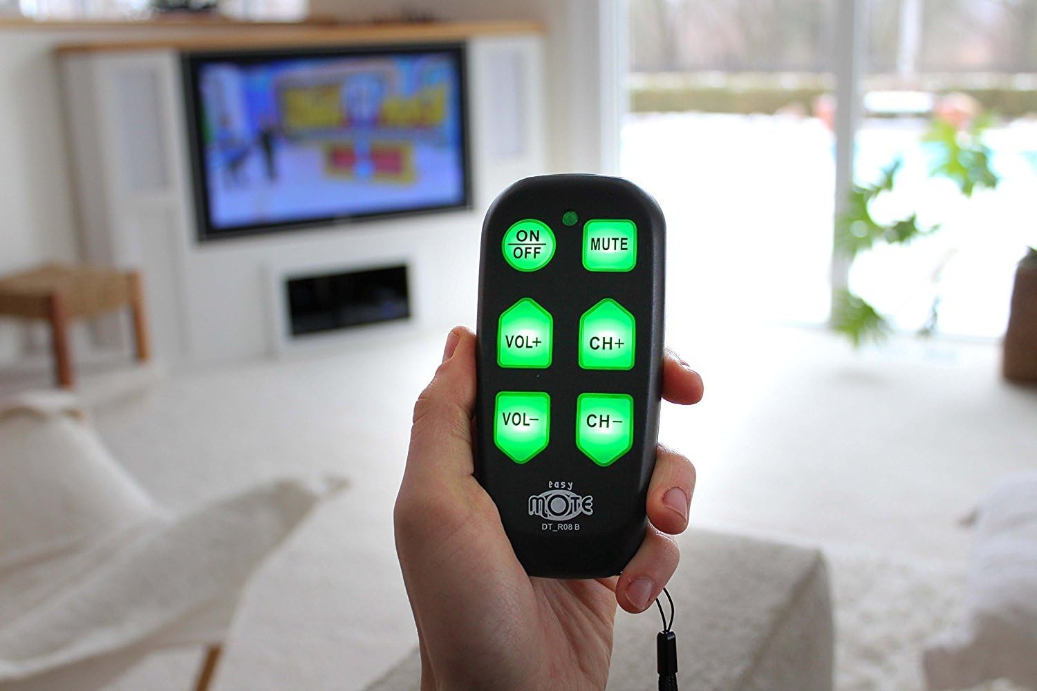 Universal Big Button TV Remote - EasyMote | Backlit, Easy Use, Smart, Learning Television & Cable Box Controller, Perfect for Assisted Living Elderly Care. Black TV Remote Control: Electronics