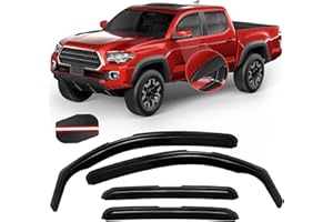CHYKORLA 4PCS in Channel Rain Guards for Tacoma 2005-2015 Double Cab, Durable Side Wind Deflectors, Vent Window Visors Shades Shield, 2006 2007 2008 2009 2010 2011 2012 2013 2014