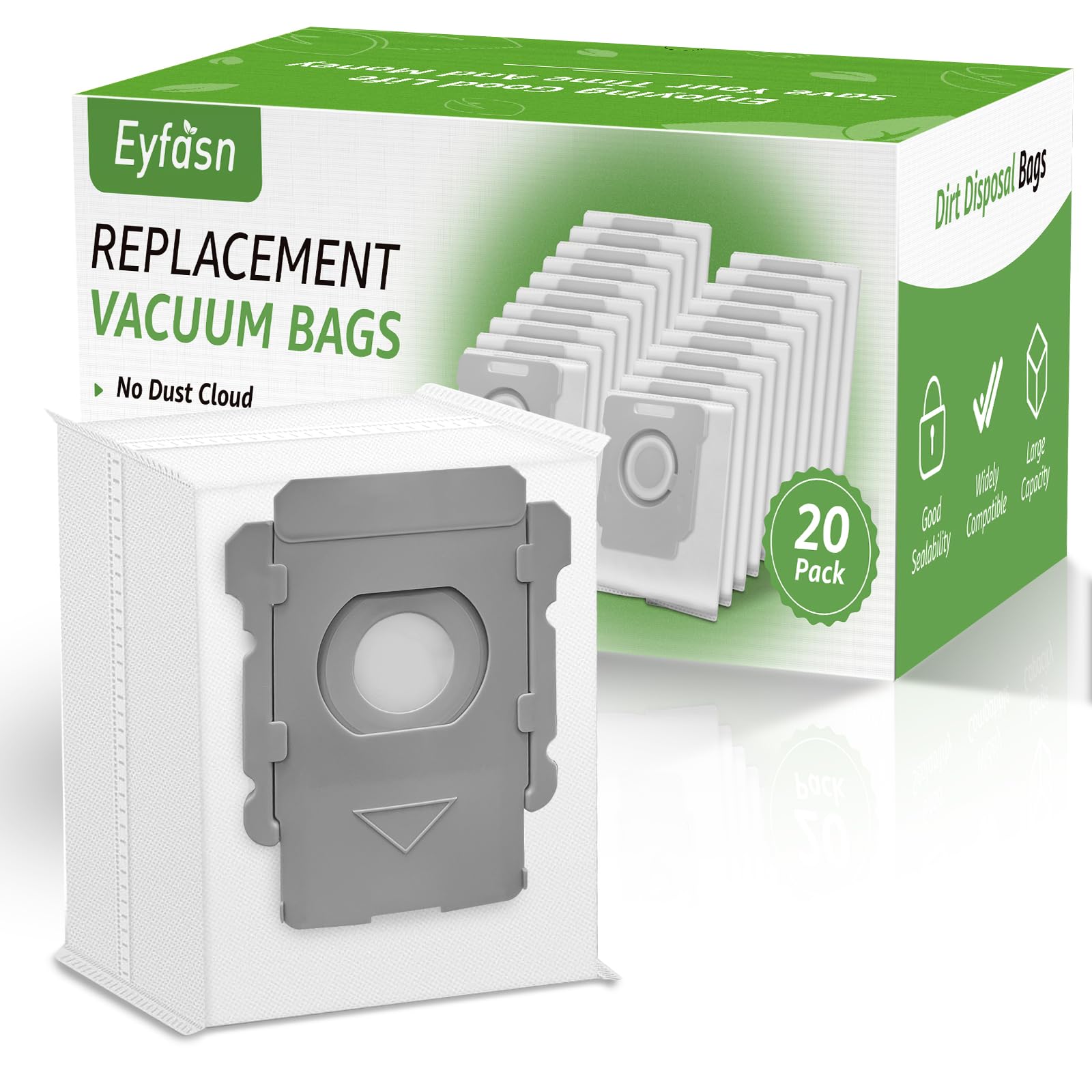 Photo 1 of 20 Pack i7 Vacuum Bags Compatible with irobot for Roomba i7+, i1+, i2+, i3+, i4+, i5+, i6+, i8+, j6+, j7+, j8+, j9+, s9+, Combo i5+, j5+, j7+, j9+ Bags Replacement Parts Dirt Disposal Bag