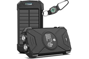 BLAVOR Solar Charger Power Bank 10,000mAh, Portable Wireless Charger, 20W Fast Charging External Battery Pack with USB C for 