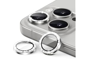 JETech Camera Lens Protector for iPhone 15 Pro 6.1-Inch and iPhone 15 Pro Max 6.7-Inch, Bling Glitter Individual 9H Tempered 