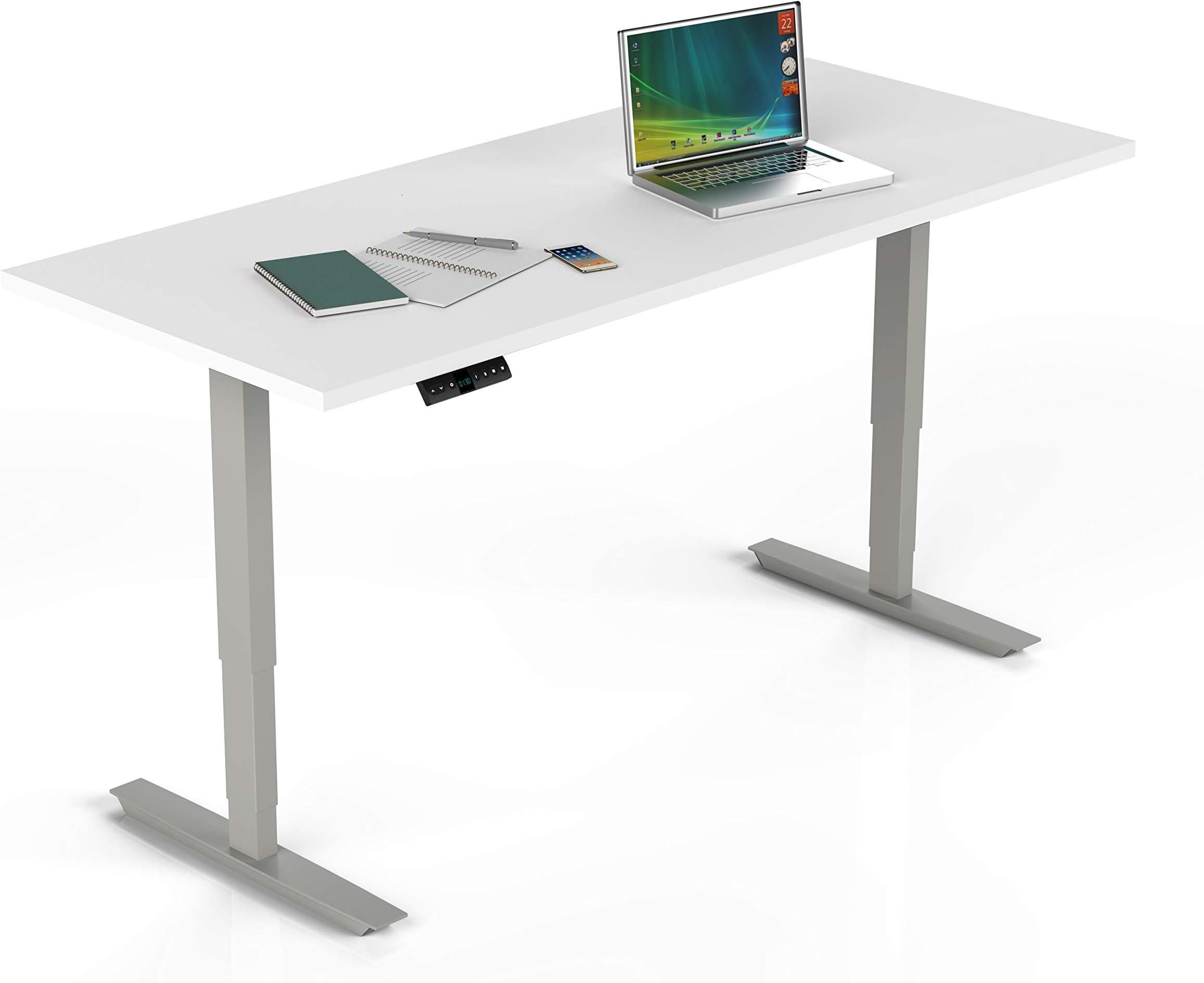 Up and Down – Electric Height Adjustable Desks Frame and Top (Silver)