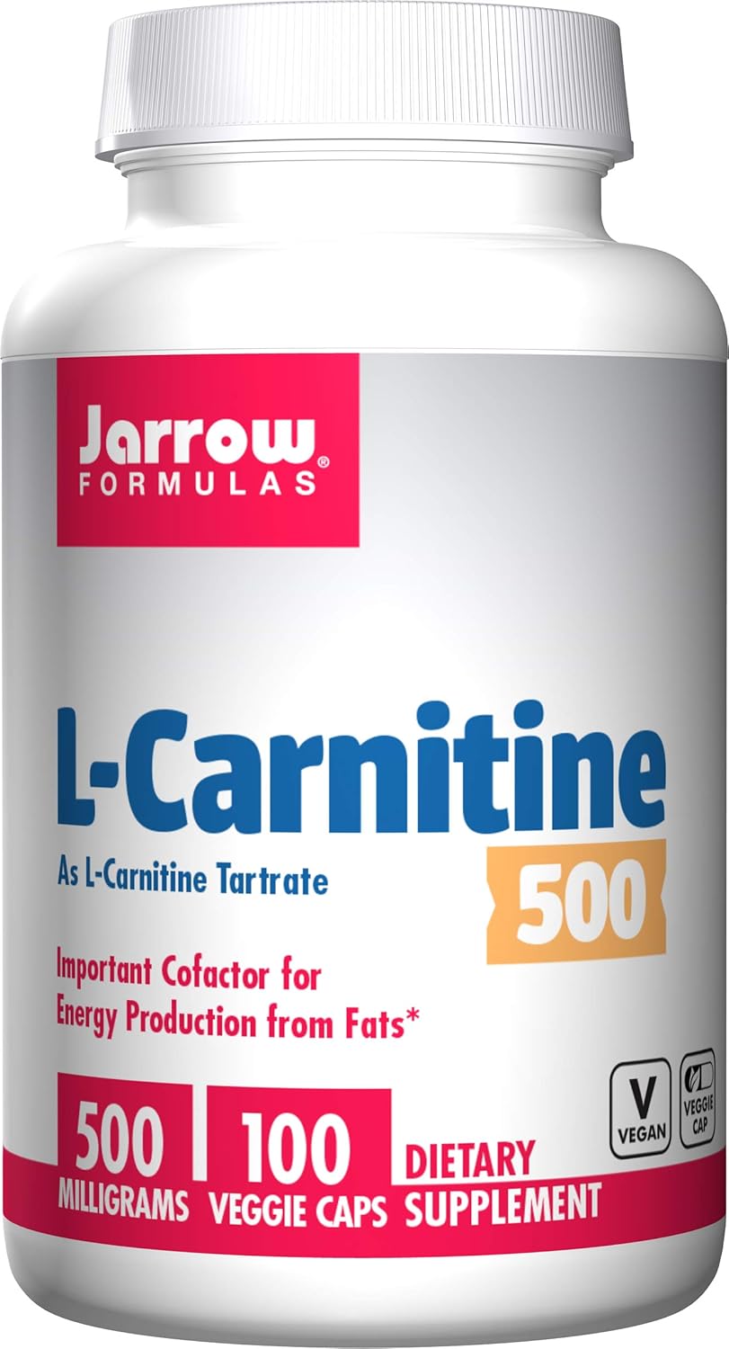 Jarrow Formulas L-Carnitine Tartrate, for Brain Energy and Heart Support, 500mg, 100 Capsules: Health & Personal Care
