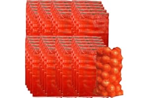 Firdnyohs Produce Storage Mesh Bags Extra Large, Reusable, Plastic with Reinforced Seams, Orange, 10 Pack, Holds up to 60 lbs