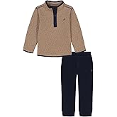 Nautica boys 2 Pc 1/2 Zip and Fleece Pant Set