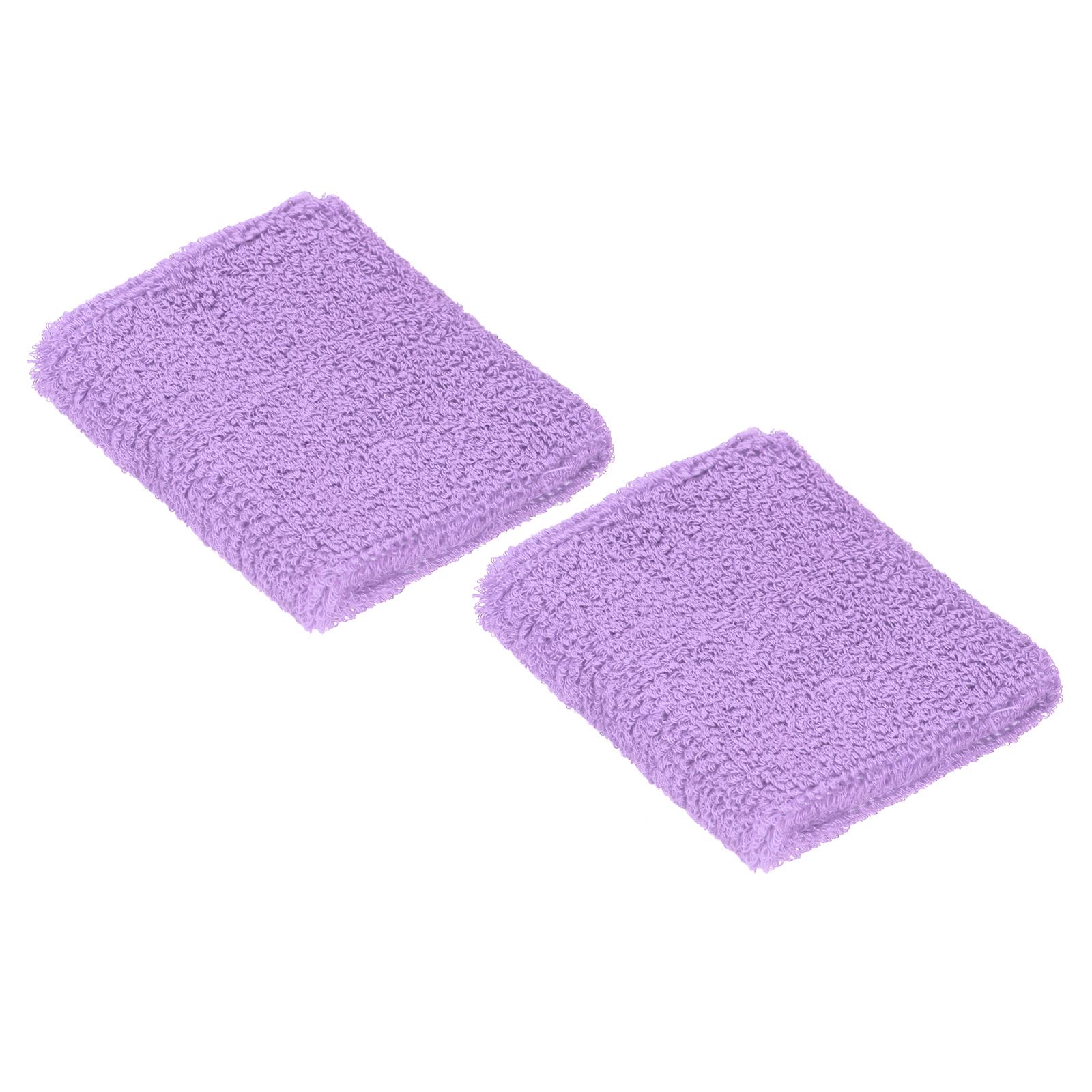 PATIKIL Sports Wristbands 8x8cm, 2 Pack Cotton Terry Cloth Absorbent Sweatband for Tennis Basketball Working Out Athletic Running, Light Purple