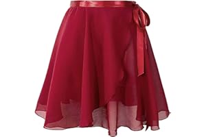 Daydance Black Girls Women Ballet Wrap Skirts Sheer Chiffon Dance Over Scarf for Leotards