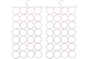 Tosnail Pack of 2 Scarf Hanger Holder Organizer Space Saver for Tie, Belt, Scarves, Socks - White