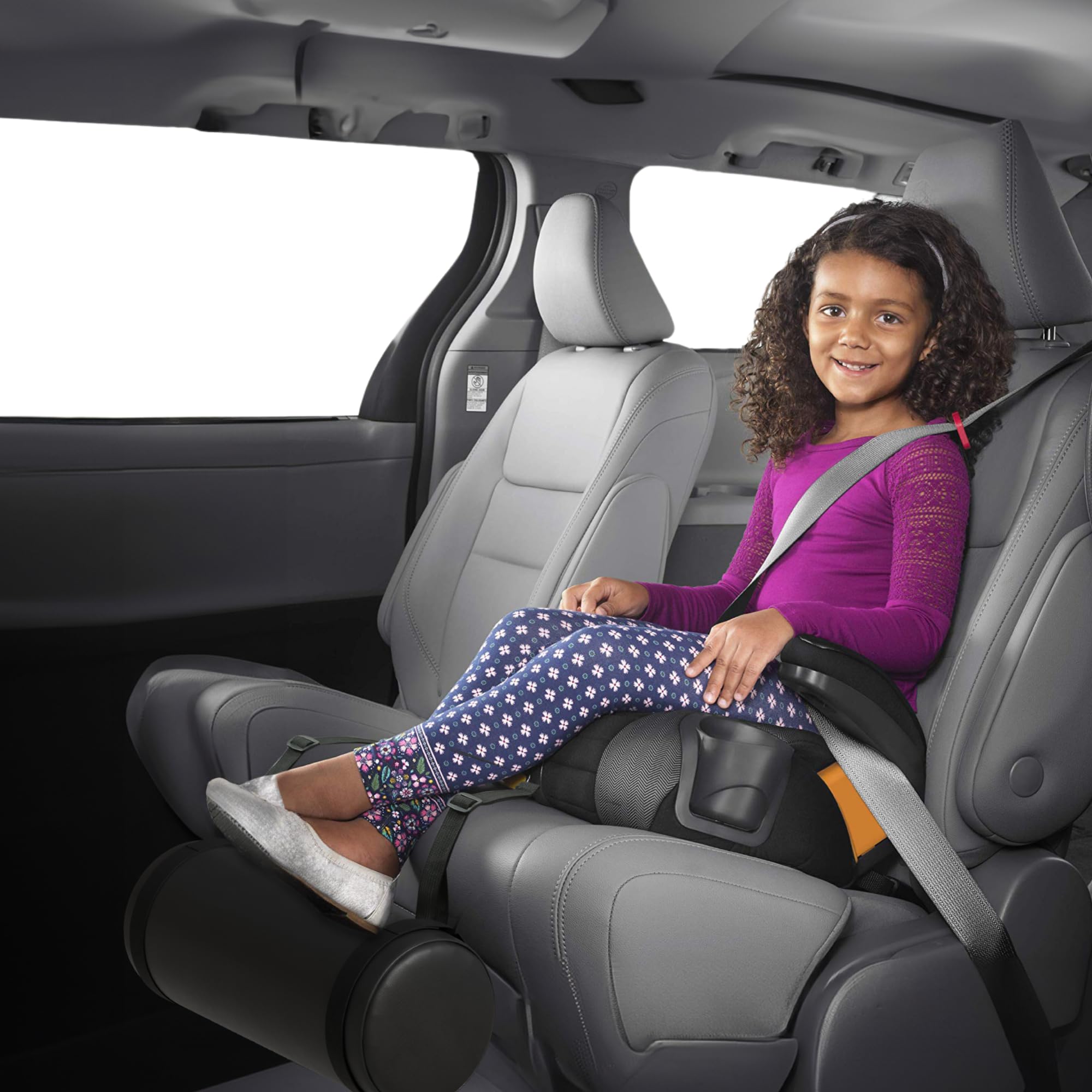 SWANOO Car Foot Rest with Extra Long Straps - Adjusts to Any Carseat or Toodlers Booster Seat - Black Leather Leg Rest for Kids