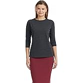 ESTEEZ 3/4 Sleeve Crew Neck Cotton T-Shirt for Women - Relaxed Fit - Base Layering Top