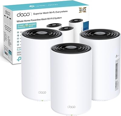 TP-Link Deco PX50 3-Pack AX3000 WiFi 6 Mesh System Powerline Extender G.hn