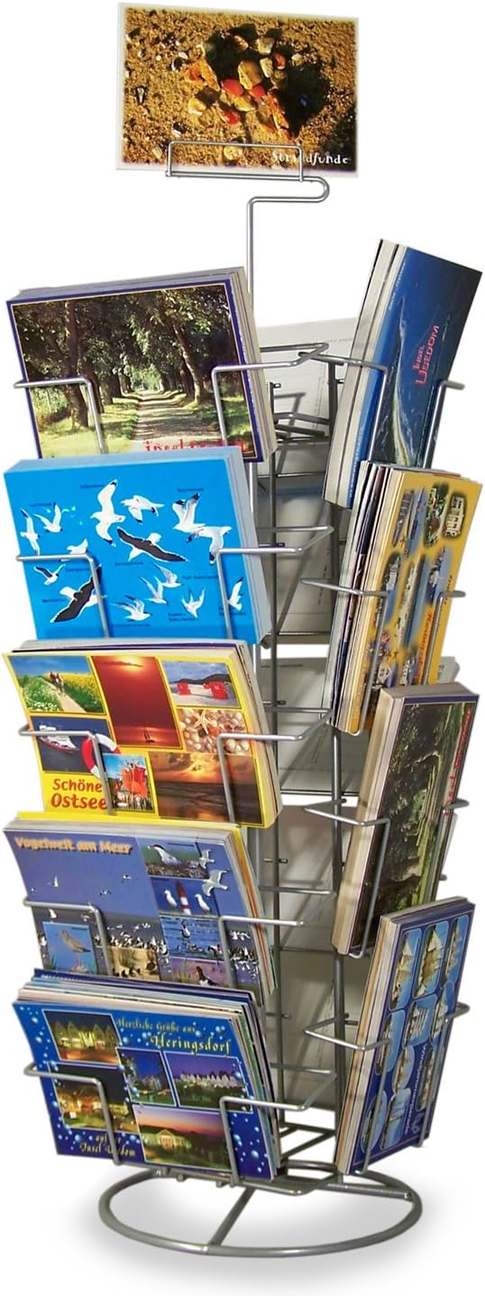 Présentoir En Bois Pour Cartes De Vœux - Multilayer, Dimensions 25x10.5x22.5 Cm, Pour Brochures, Autocollants, Bureau - 2