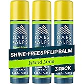 Oars + Alps Lip Suncreen, SPF 18 Lip Balm, Shine Free Sunscreen for Lips, Infused with Vitamin E & Shea Butter, Water & Sweat Resistant, Moisturizing, Hydrating, Island Lime Scent, 3pk
