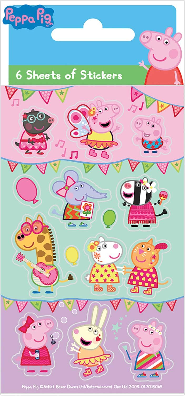 Paper Projects 01.70.15.045 Peppa Pig Festival of Fun Party Bag Stickers (Six Sheets), Multicoloured, 12.5cm x 7.5cm - Image 4