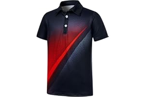 uideazone Boys Polo Shirts Dry Fit Performance Golf Short Sleeve Casual School Uniform Size 5-14