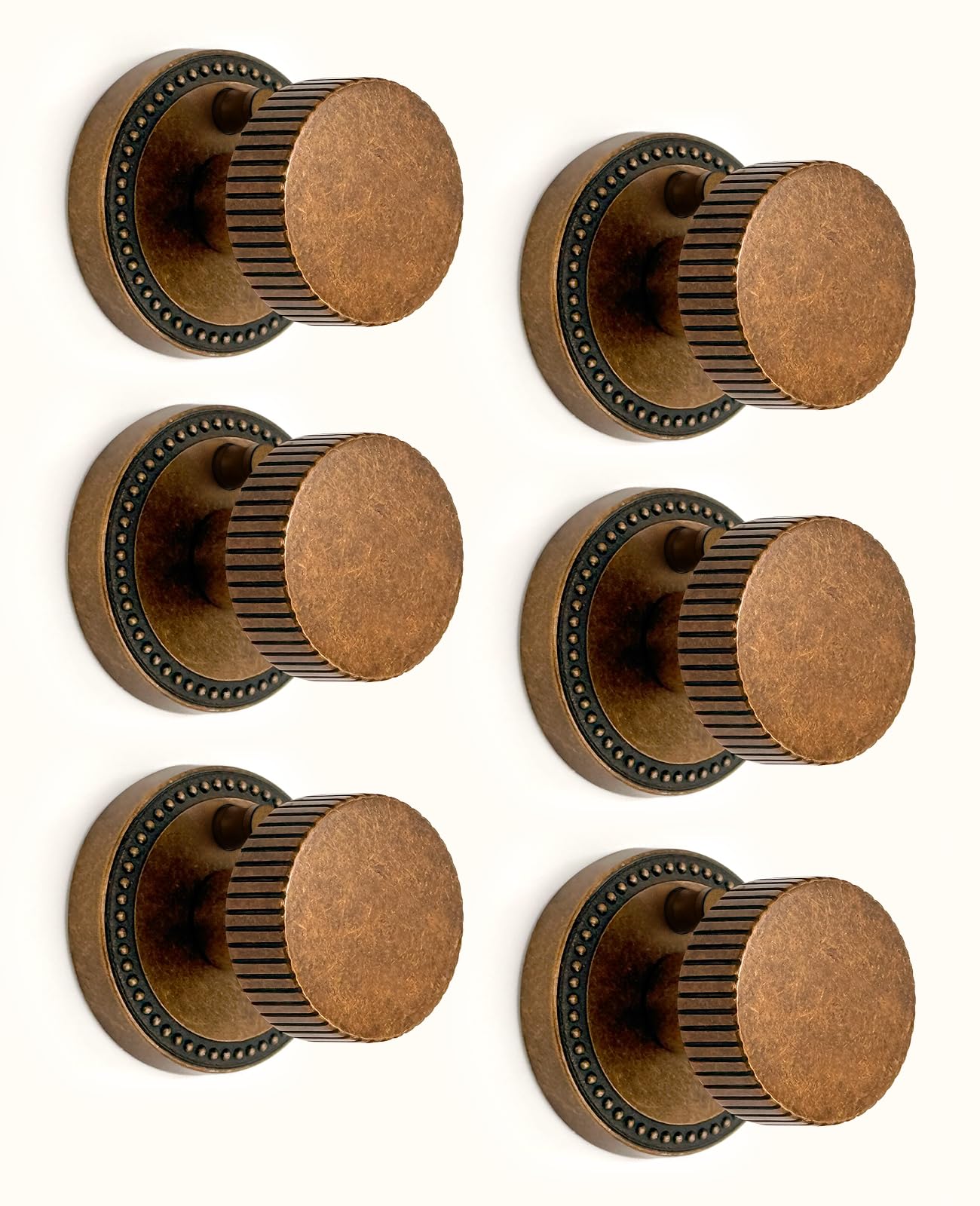 Photo 1 of Asidrama 6 Pack Antique Brass Privacy Door Knobs with Lock, Vintage Door Handles with Antique Brass Door Knobs Interior for Bedroom or Bathroom, Heavy Duty Door Lever for Left Right Sided Doors