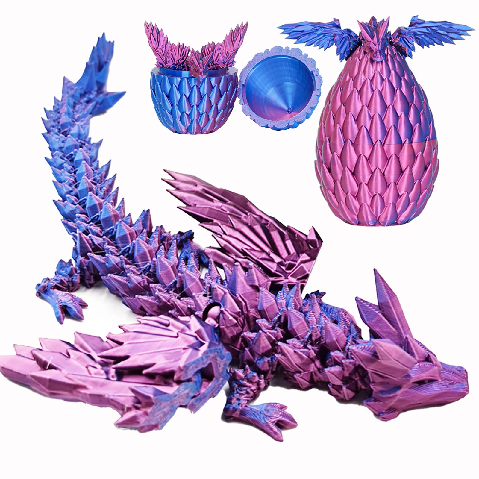 Photo 1 of 3D Printed Dragon Egg with Wings, Articulated Dragon Egg, Mysterious Fidget Toys, Home Office Decor Executive Desk Toys,Funny Easter for Kids, Boys, Girls