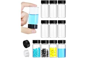 OTWOOI 20ml Clear Small Glass Vials with Screw Caps, Small Vials for Essential Oil, Leak-Proof Sample Vials with Lids(10pcs)