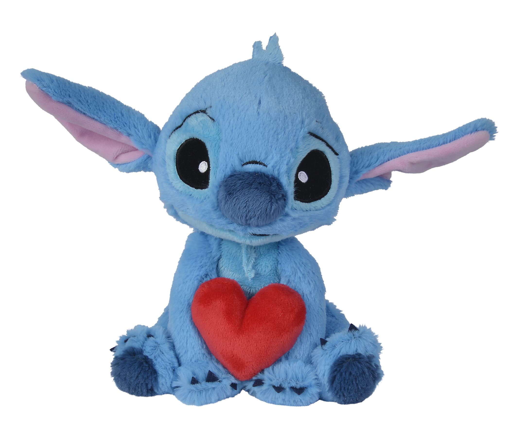 Simba Disney Stitch Holding Love Heart 25cm Plush soft toy gift for kids and adults, Valentines Day Gift, from 0 years