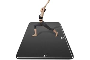 FrenzyBird Large Yoga Mat 6'x 4'（72”x 48”）—1/4" &1/3" Extra Wide Exercise Mat 183cm x 122cm Large Exercise Mat Big Home Yoga Mat Pilates Mat,Non Slip,Thick,TPE Workout Mat,for Women & Men, Yoga, Pilates, Gym and Floor Workouts Pilates,Gym and Floor Workouts