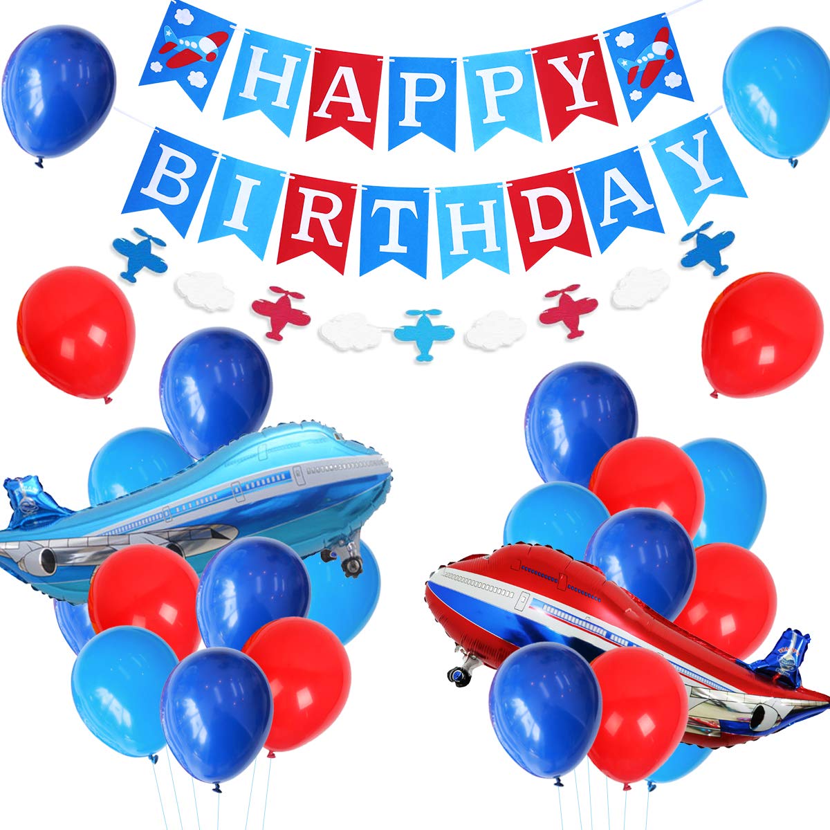 Plane Party Supplies For Boys Airplane Birthday Party Decorations With Happy Birthday Banner Foil Balloon Airplane And Cloud Garland Buy Online In Dominica At Dominica Desertcart Com Productid 129260924