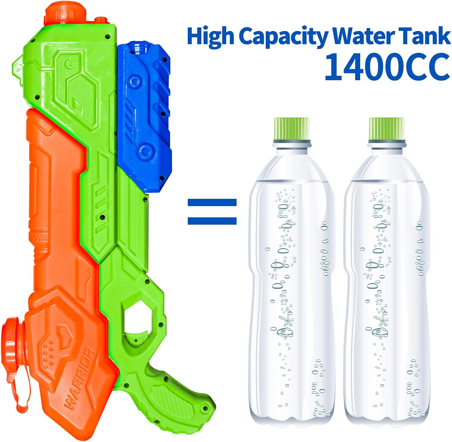 HAJACK Water Gun, 2 Pack Water Guns for Kids, 1400CC High Capacity, Long Range Squirt Guns, Shoot Up to 40 Feet, Summer Swimming Pool Beach Party Water Outdoor Fighting Toy: Toys & Games