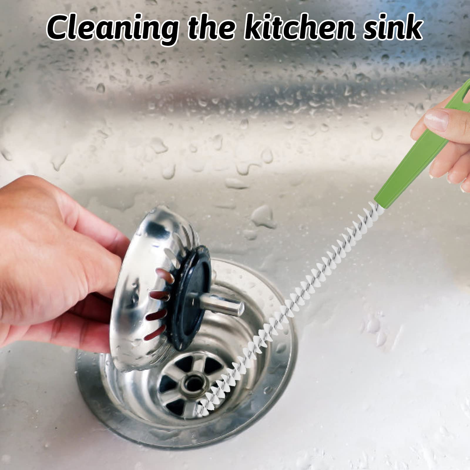 Sewer Drain Brush, Drain Clog Remover, 19.7inch Flexible Long Pipe Snake Hair Clogs Catcher Cleaner Tool for Toilet, Kitchen Sink, Sewer Drain, Bathroom Tub