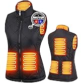 JYK Women's Heated Vest with 3 Heating Levels, 6 Heating Zones,Neck Heating Jacket Washable (Battery Pack Not Included) (US, Alpha, Medium, Regular, Regular)
