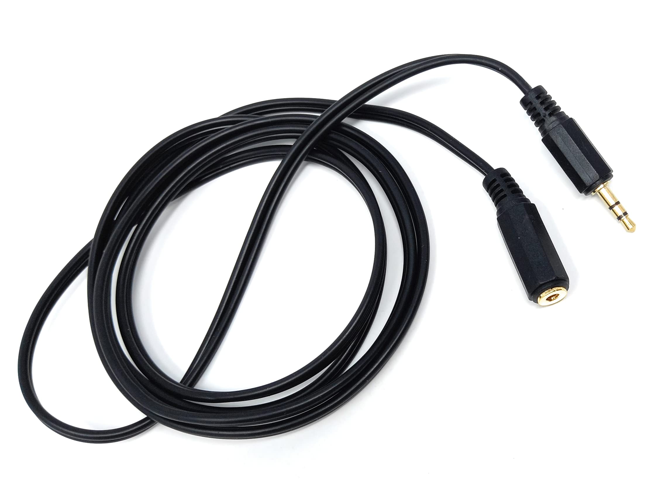 DRUT 1.5m 3.5mm to 3.5mm Stereo Audio Extension Cable Lead Male to Female Gold Connectors 5ft Black