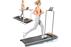 Canisflax Walking Pad Treadmill with 10% Incline, 2.5HP Under Desk Treadmill 450LBS Capacity LED Display, 4 in 1 Portable Sma