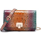 Makcr Joacbv Small Crocodile Crossbody Cell Phone Purse for women Vegan Leather Clutch Wallet with Leather Shoulder Strap | Small, Crocodile, Vegan Leather