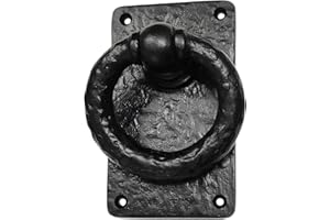Akatva Negro Black Cast Iron Door Knocker - Powder Coated Exterior Home Door Knocker