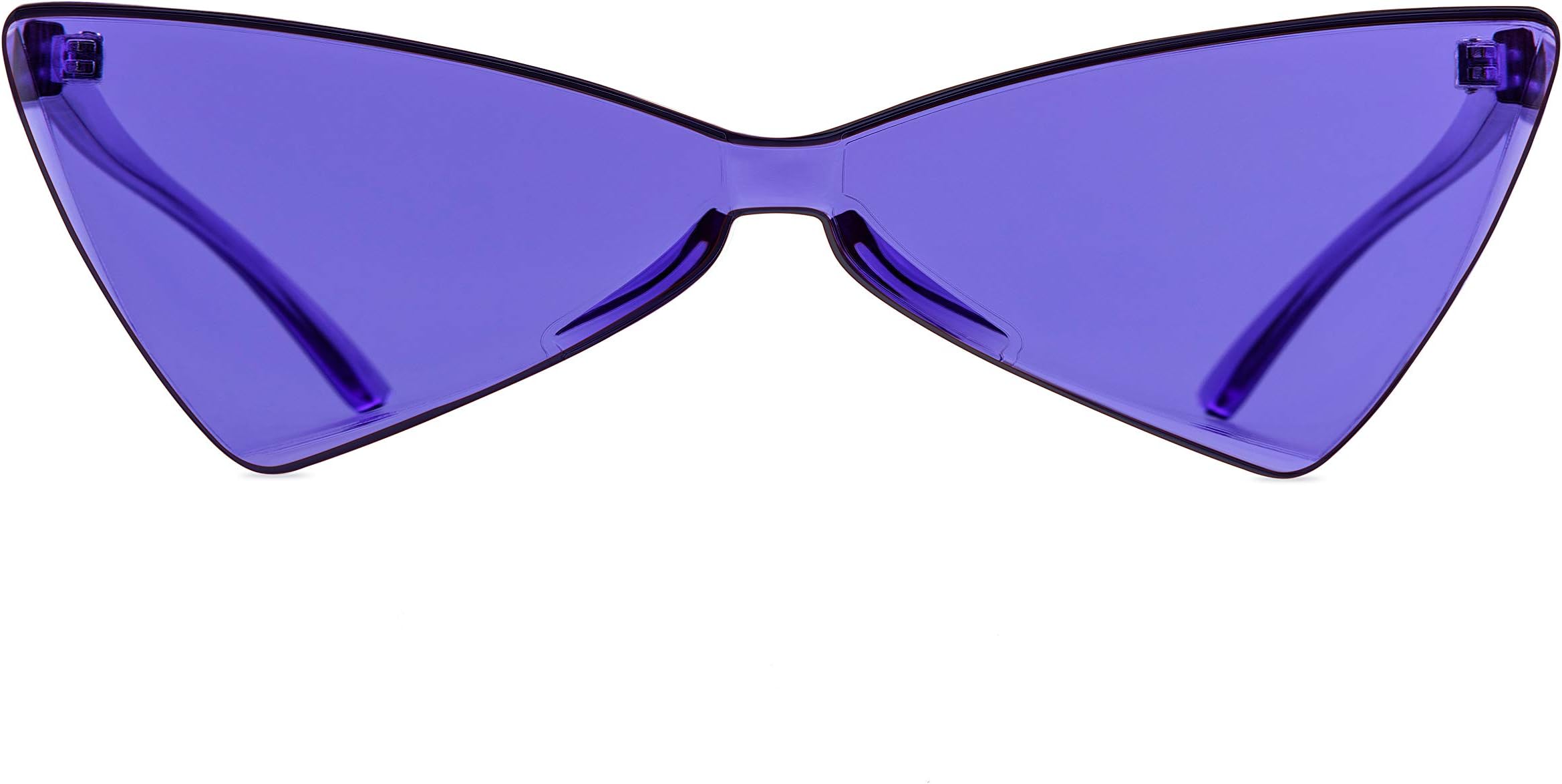 Colorful One Piece Rimless Transparent Cat Eye Sunglasses for Women Tinted Candy Colored Glasses …