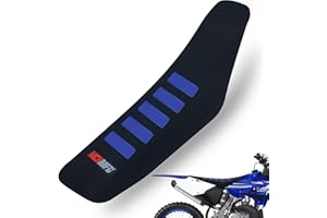 MCHMFG Motorcycle Universal Seat Cover Non-Slip Suitable Rubber Striped Grip Gripper Soft for CRF WR WRF RMZ YZF SXF EXC EXC XC SX CR KLX 250 Dirt Pit Bike Motocross Off Road Motorbike (Blue)