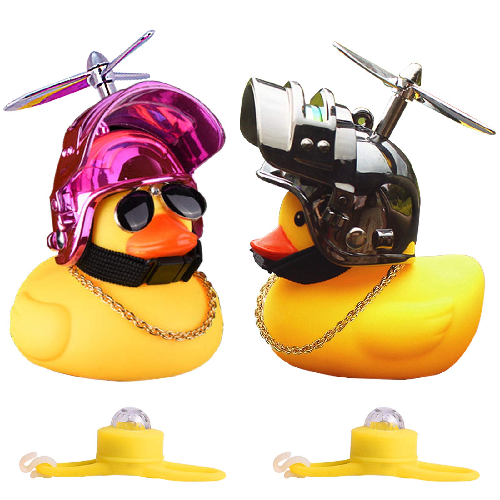 BECHOICEN Car Dashboard Ornament Yellow Rubber Car Interior Decoration with Light (Black+Red)