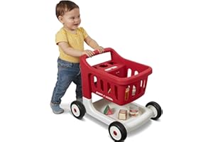 Radio Flyer Toddler Shopping Cart Walker with Wheels, Lights, and Sound for ages1+, Educational and Imaginative Play and Walk Behind