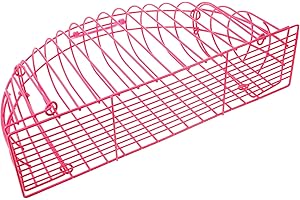 Homoyoyo Metal Cat Bath Cage with Handle Wear-Resistant Pink Small Pet Showering and Grooming Cage for Cats