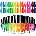 Morovan Neon Nail Polish Set: Rainbow Quick Dry 15 Vibrant Colors Fingernail Polish Regular Nail Polish Kit Finger Nail Polish Pack Spring Summer Nail Polish Gifts for Women