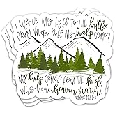 3PCs I Lift Up My Eyes to The Hills Bible Verse Sticker Religious Jesus Christian Sticker Faith-Based God Worship Scripture Waterproof Vinyl Stickers for Water Bottle Journal Laptop 3x2.7 Inches