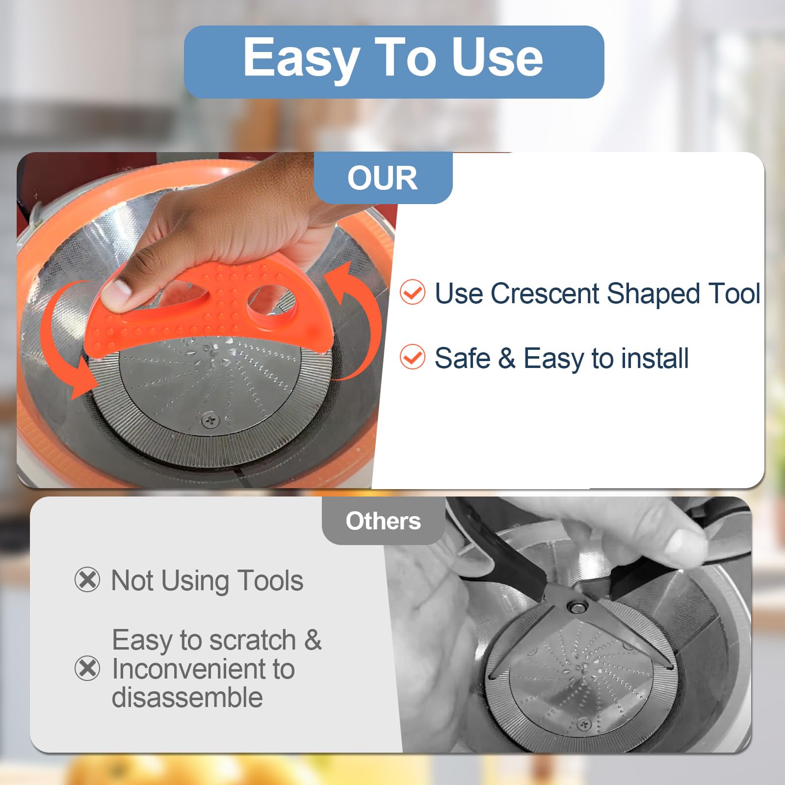 Crescent Tool Compatible with Jack Lalanne Power Juicer CL003AP E1188 E1189 MT1000, Juicer Repalcement Parts, Easy Install Replacement Kit for Home