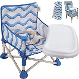 Tiny Marvels Portable 3-in-1 Baby Chair, Cozy Booster Seat, Baby Seat with Tray, Compact Foldable, Toddler Chair with Child Safety Belt Carry Bag, Perfect for Travel (Big Waive)