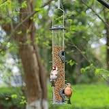 Urban Deco 6 Port Tube Bird Feeder Gray Weatherproof Hanging Hanger view 4