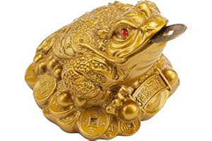 Wschic Feng Shui Money Frog, Lucky Money Toad Decorations,Ideal for Attracting Wealth