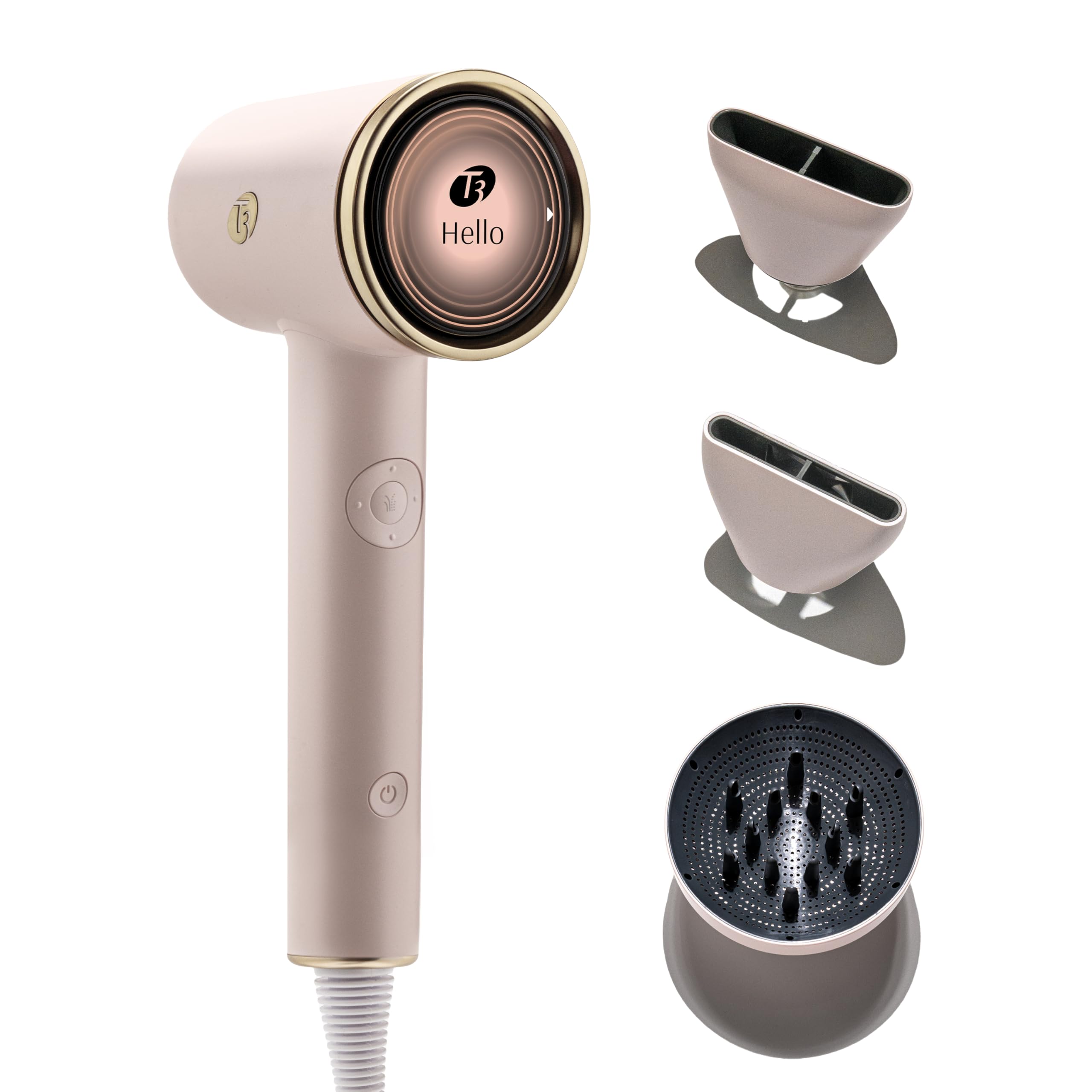Photo 1 of T3 Aire IQ Hair Dryer Kit with Quick Dry Concentrator, Style Concentrator, Diffuser & Dryer Stand | Fast, Healthy Blowouts with Smart Heat Personalization | for All Hair Types