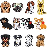 WEWAYSMILE 12 Pcs Dog Focal Beads - Mix Match Puppy Silicone Beads for DIY Handicrafts, Pen Lanyards, Bag Pendants