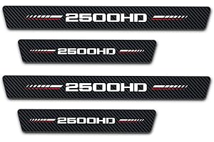 Annloysky 4Pcs Door Sill Plate Protectors for Dodge Ram 2500 Car Accessories, Carbon Fiber Leather Door Sill Stickers for Ram Truck Auto Accessories, Universal Size Suit to 2019/2021/2020 Ram 2500