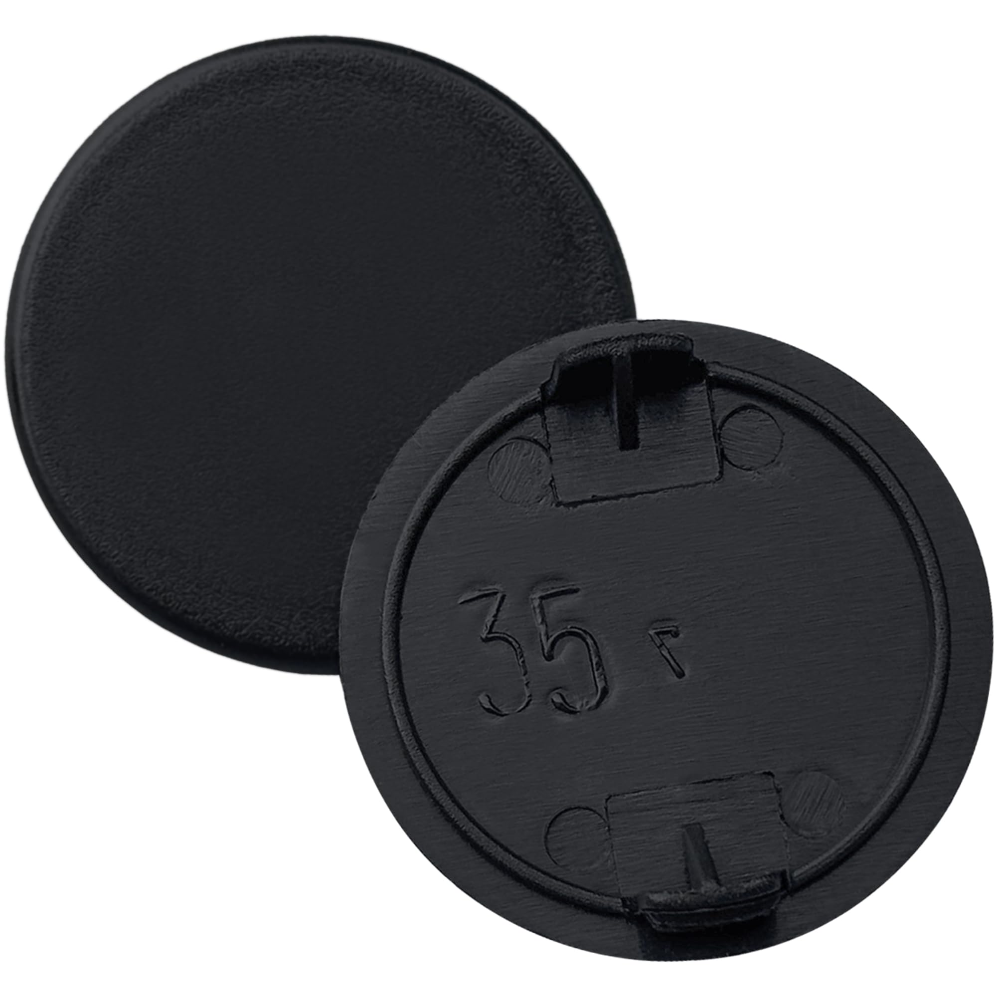 50 PCS 35mm Plastic Hinge Hole Covers Caps for Furnitures (Black)